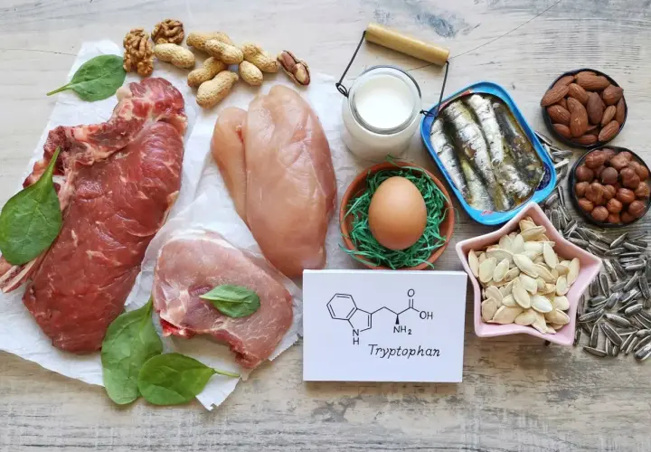 Mięso, drób, ryby, jajka, orzechy, nasiona i mleko – źródła tryptofanu. Co to jest tryptofan? To aminokwas.