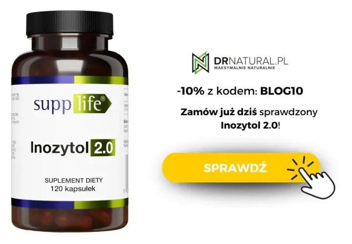 Butelka suplementu Inozytol 2.0 od Supp Life. Brak informacji o skutkach ubocznych. Zamów z rabatem!