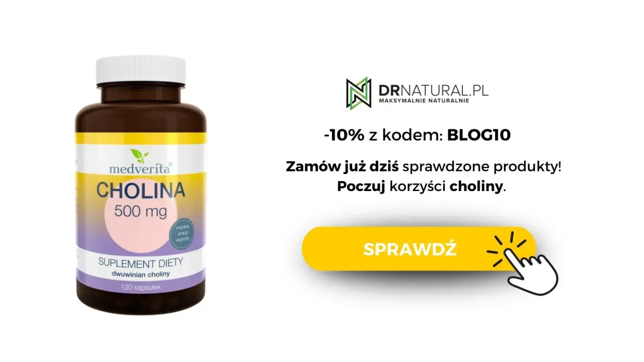 Suplement diety z choliną 500 mg. Dowiedz się, co to cholina i poczuj jej korzyści. -10% z kodem BLOG10.
